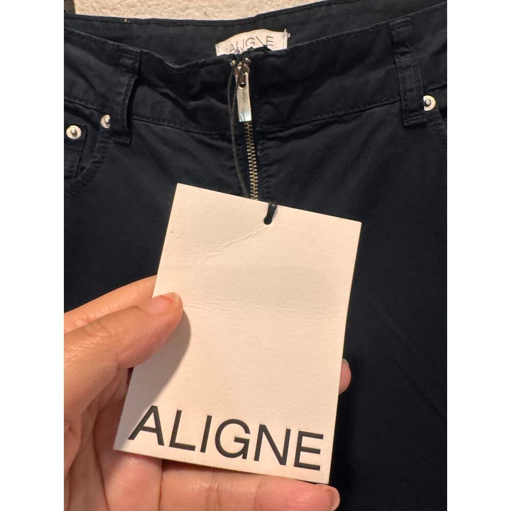 ALIGNE Nyah Wide Leg Zip Front Pants Navy Blue W26 NWT - Picture 4 of 5